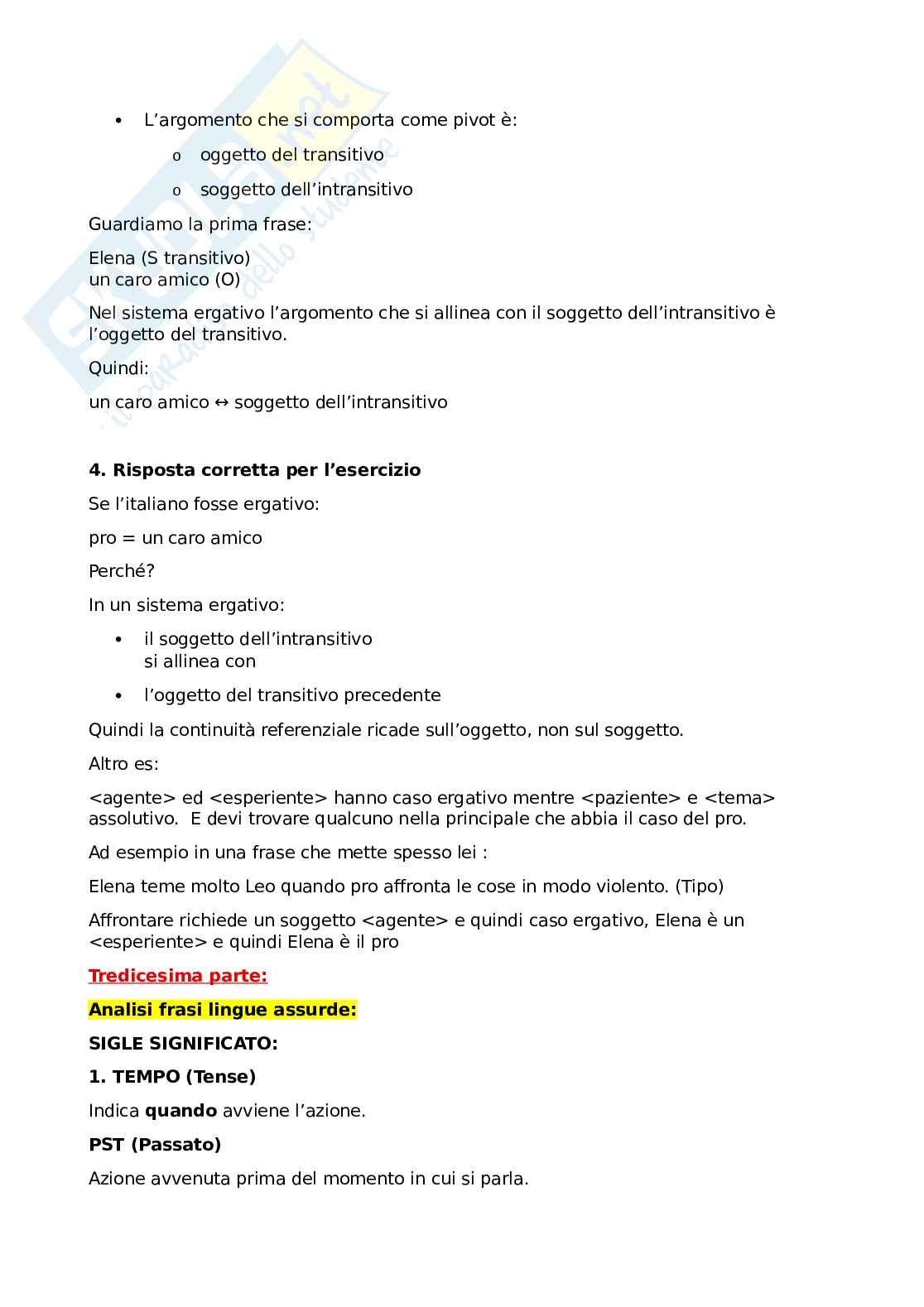 Riassunto esame Linguistica generale 1b, Prof. Frascarelli Mara, libro consigliato La linguistica, Frascarelli Pag. 41