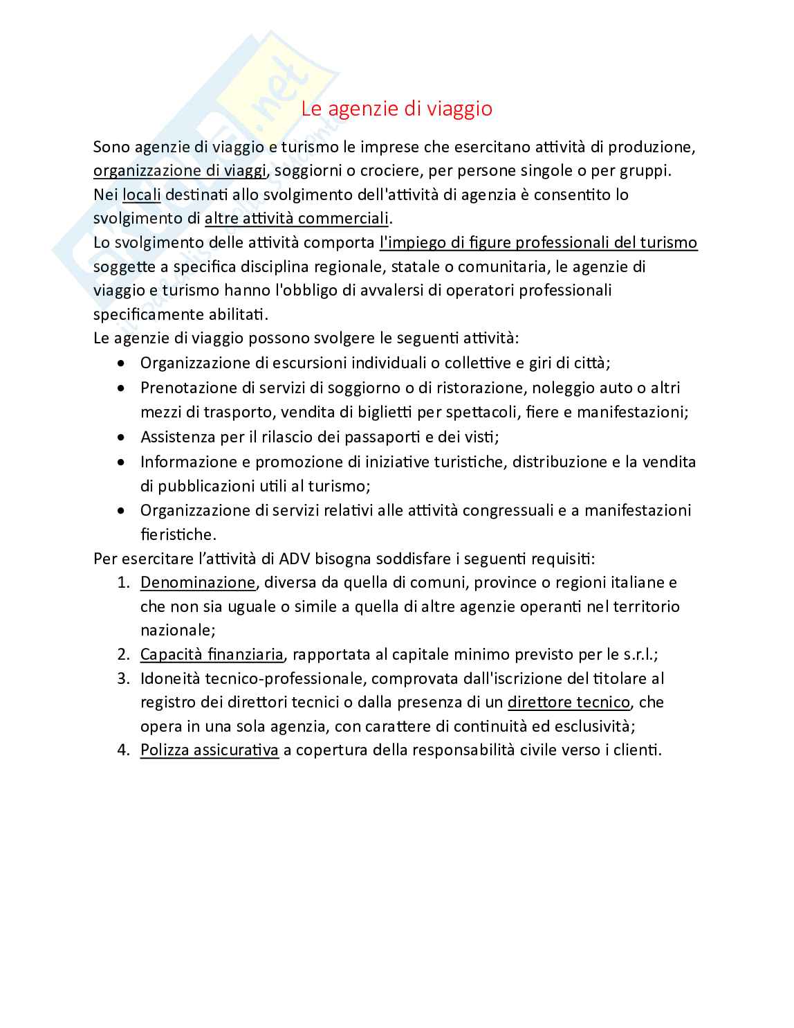 Diritto del turismo - Parte 2 - Disciplina delle attività turistiche in Italia Pag. 6