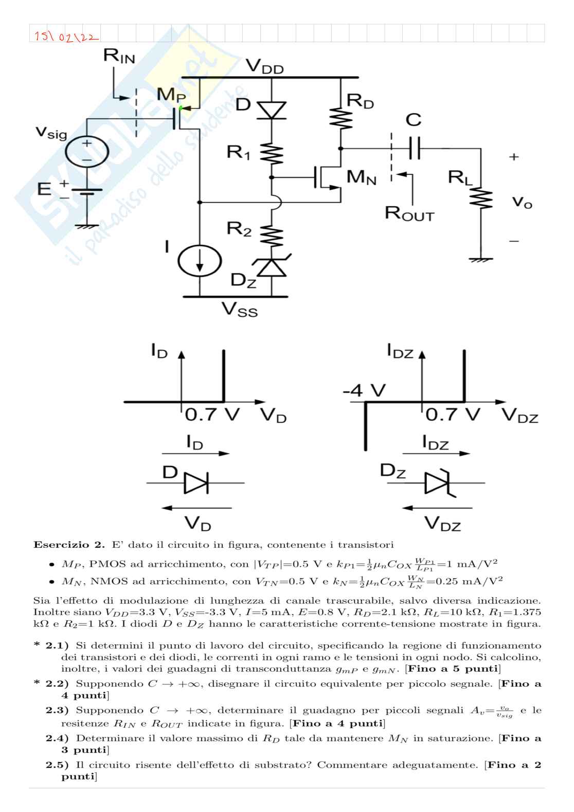 Esercizi di lezione di Elettronica 1 Pag. 16