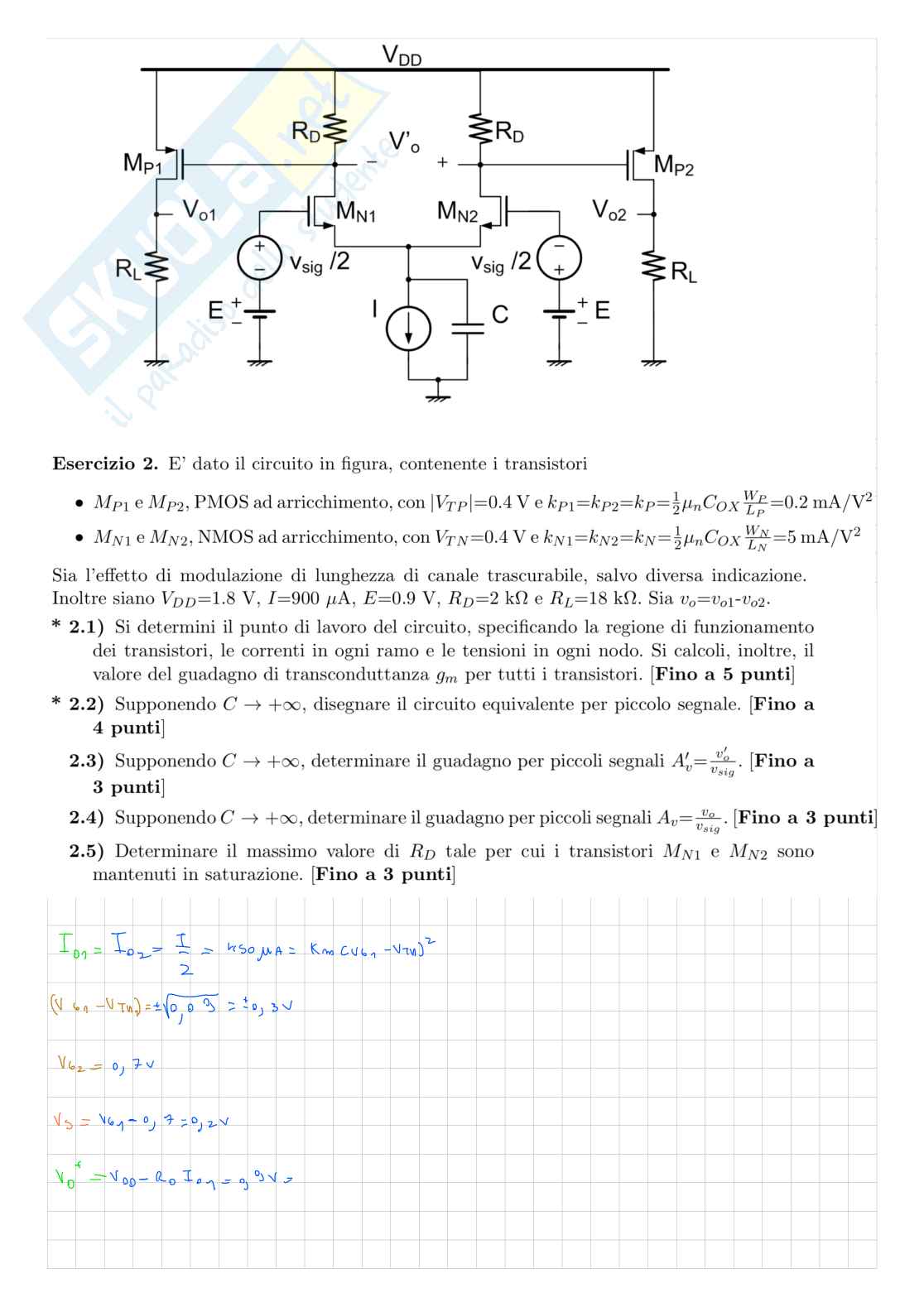 Esercizi di lezione di Elettronica 1 Pag. 26