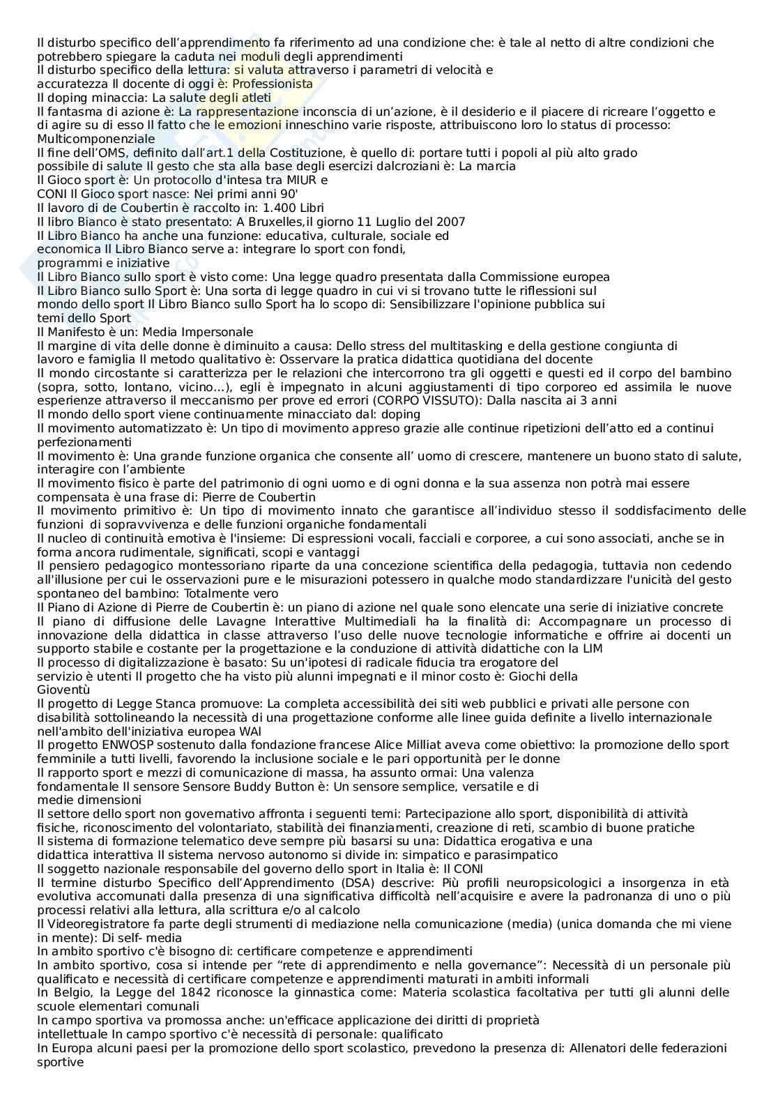 Paniere Metodologie e tecnologie per la ricerca in ambito didattico motorio. Aggiornato e completo. In ordine. Pag. 6