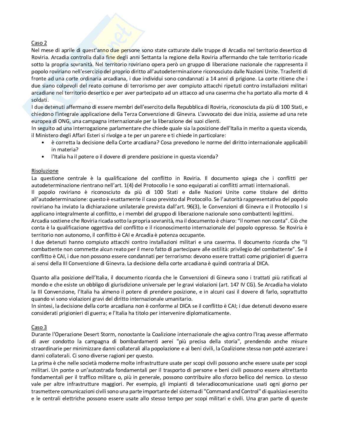Casi per preparazione esame di Diritto internazionale Pag. 2