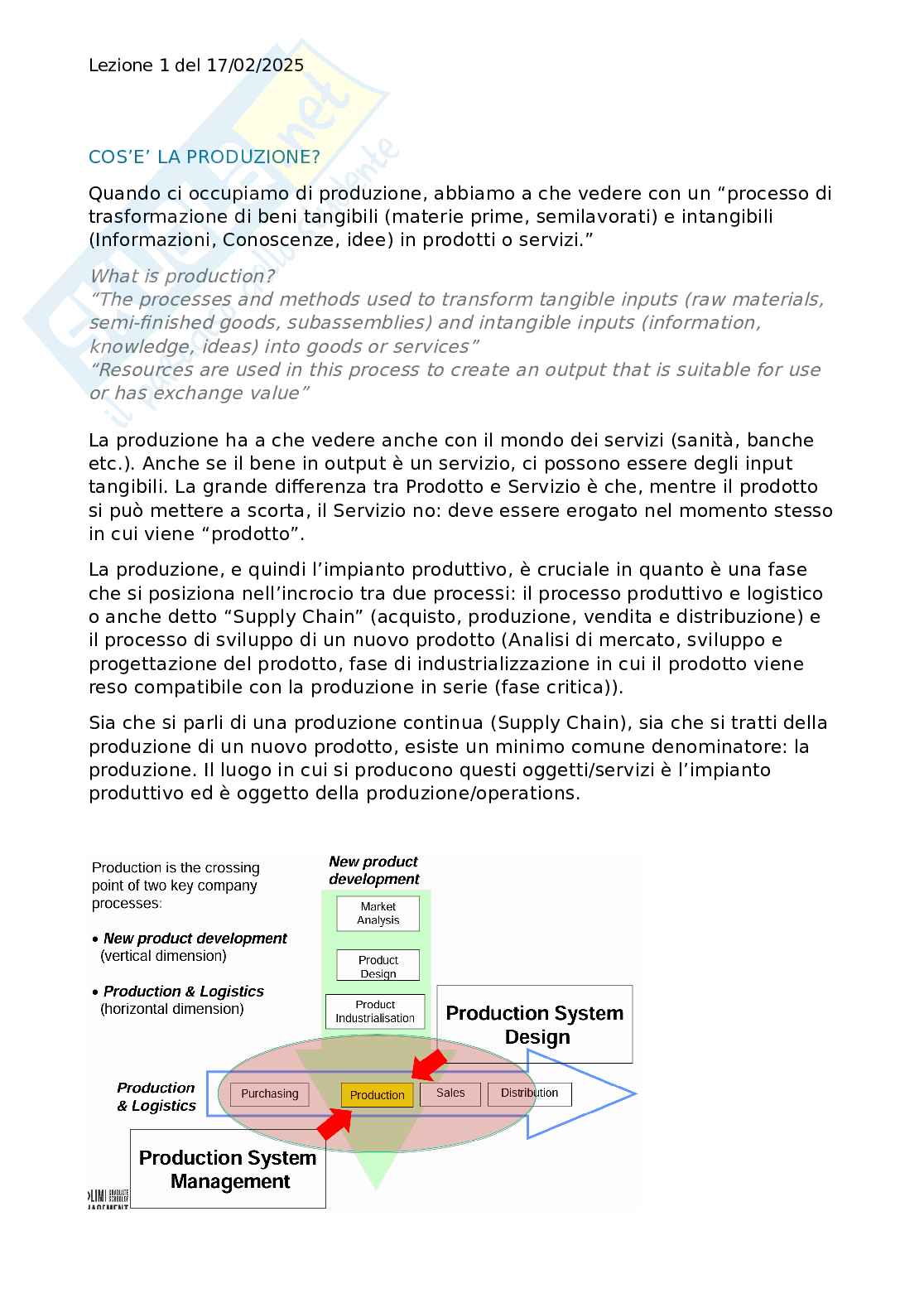 Appunti teoria Gestione dei sistemi logistici e produttivi Pag. 2
