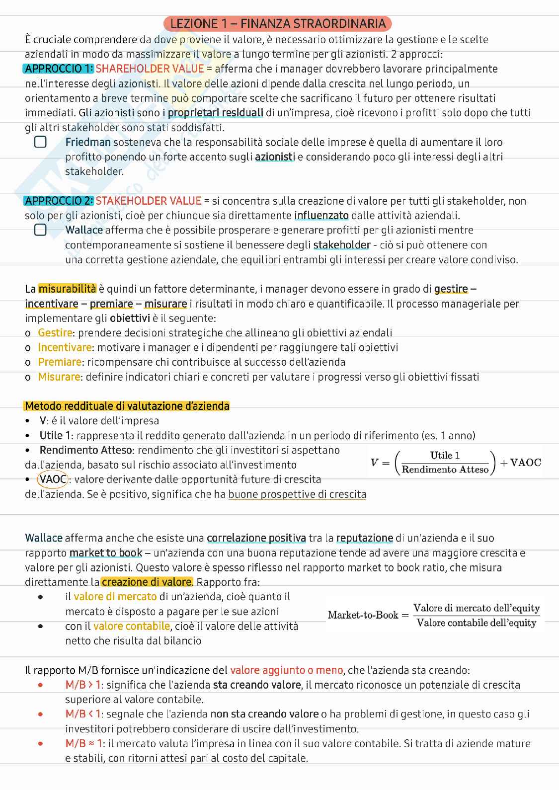Finanza straordinaria  Pag. 1