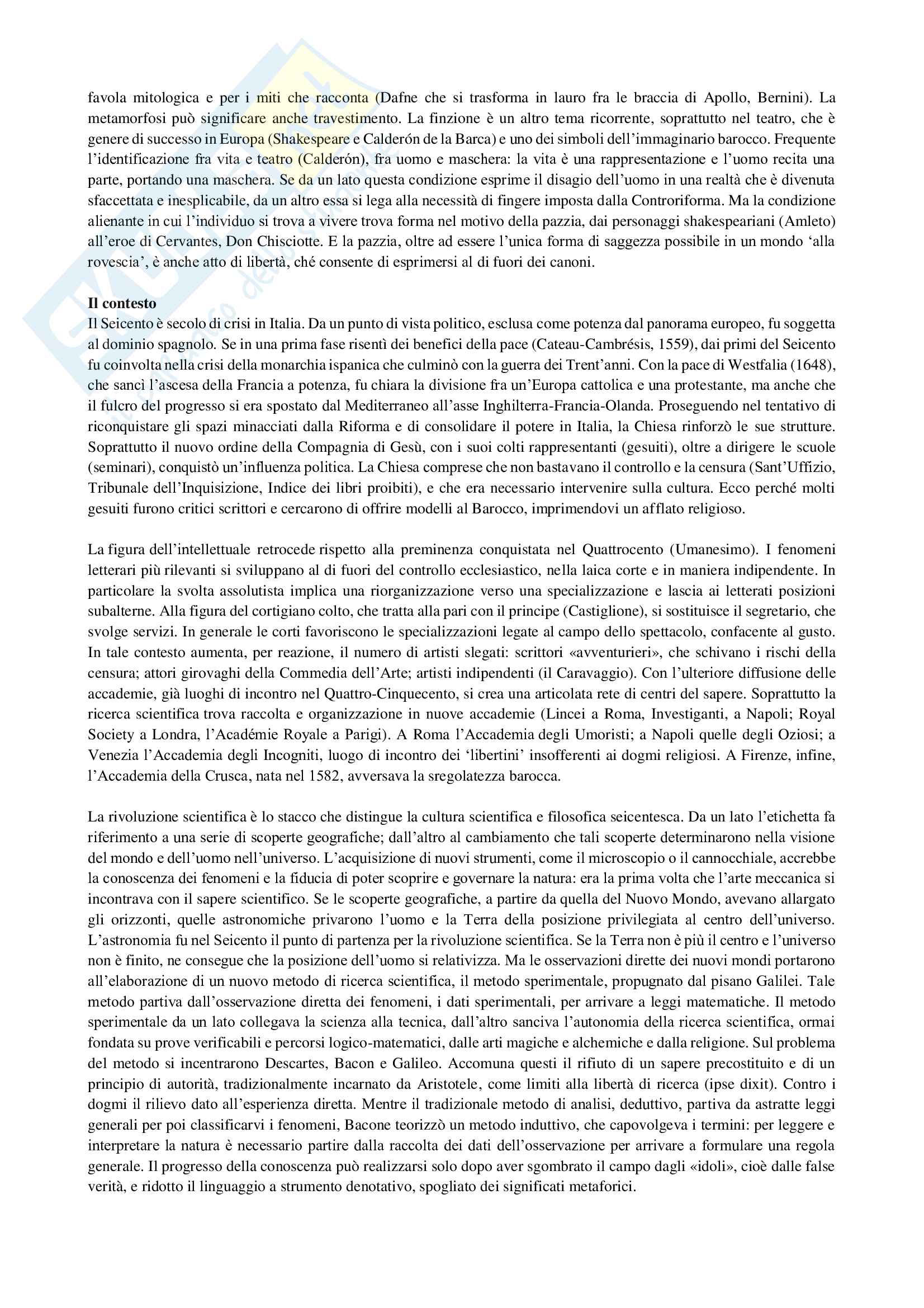 Riassunto esame Letteratura italiana 2, prof. Puggioni, libro consigliato Manuale di letteratura medievale e moderna, Casadei, Santagata Pag. 2