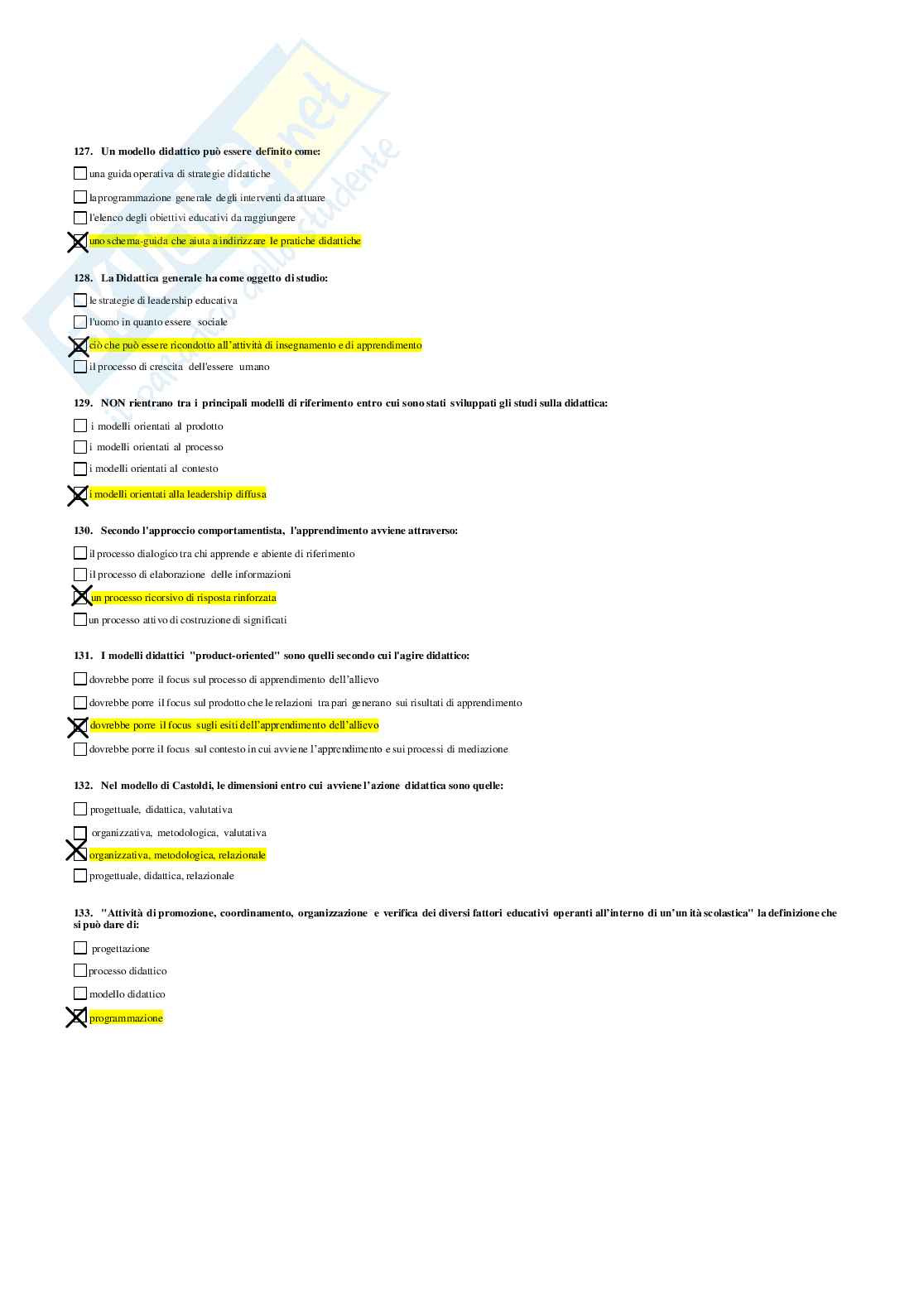 Risposte domande chiuse Didattica generale didattica generale aggiornate 2026 Pag. 21