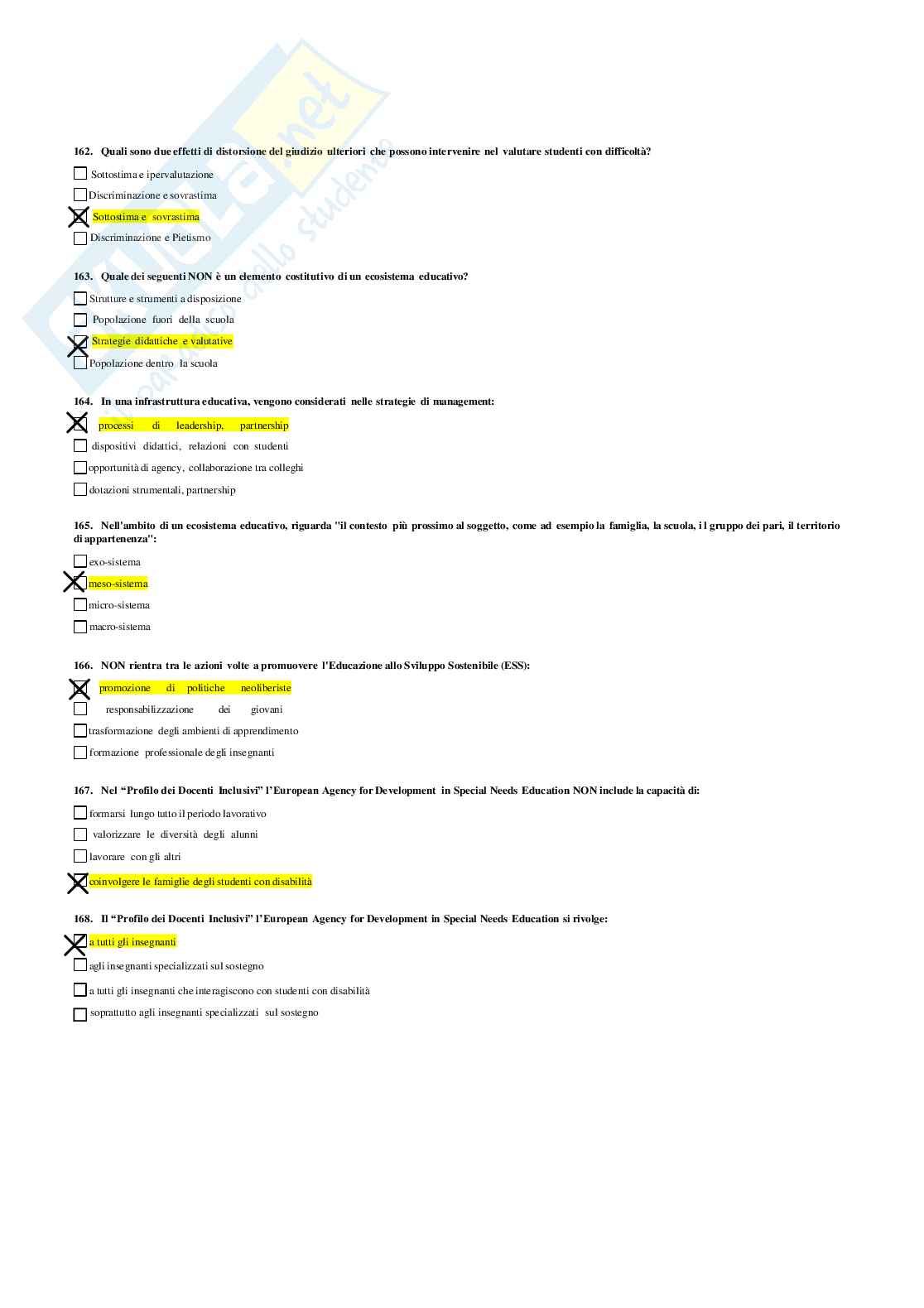 Risposte domande chiuse Didattica generale didattica generale aggiornate 2026 Pag. 26