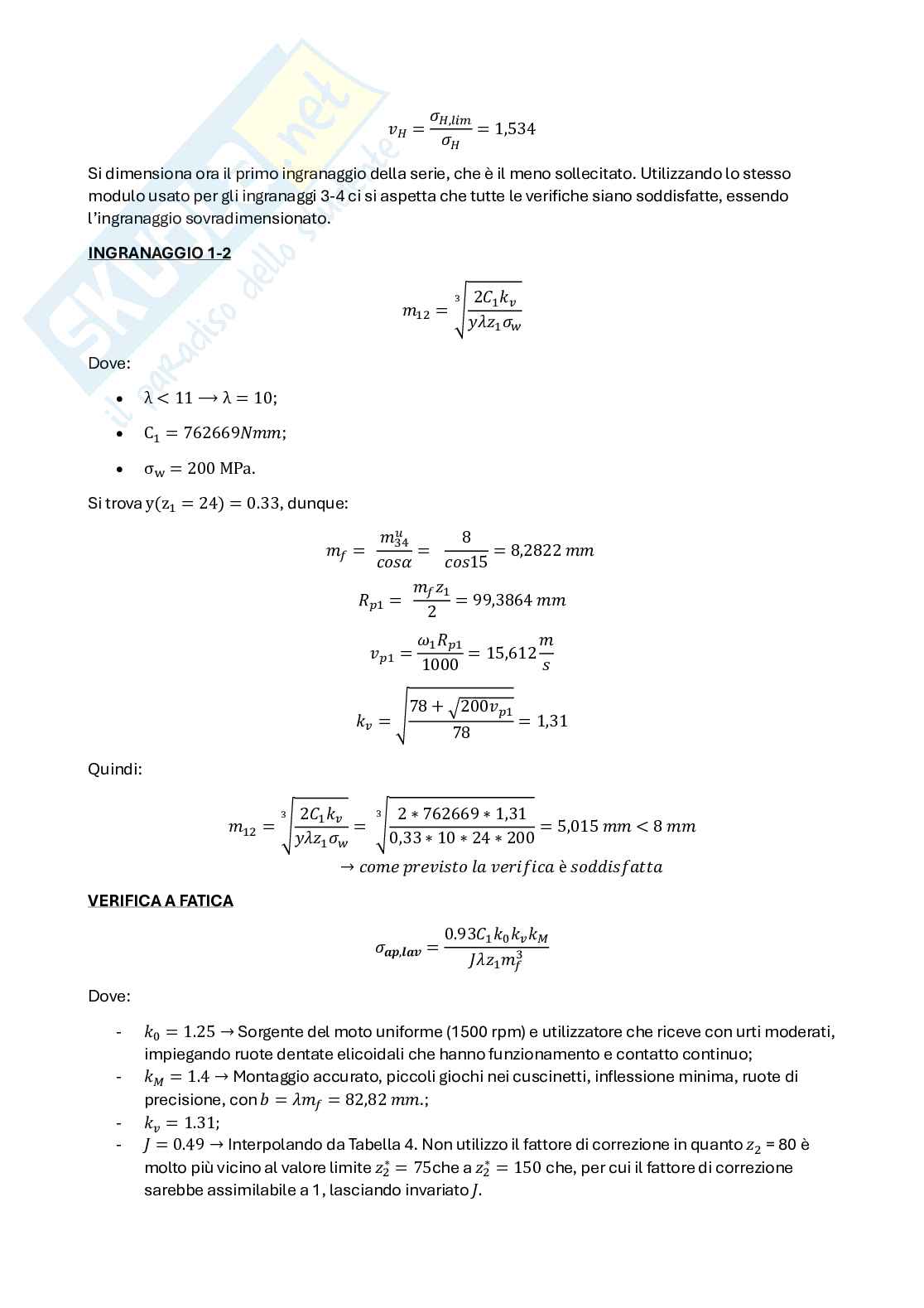 Progetto svolto Meccanica dei materiali e progettazione meccanica Pag. 6