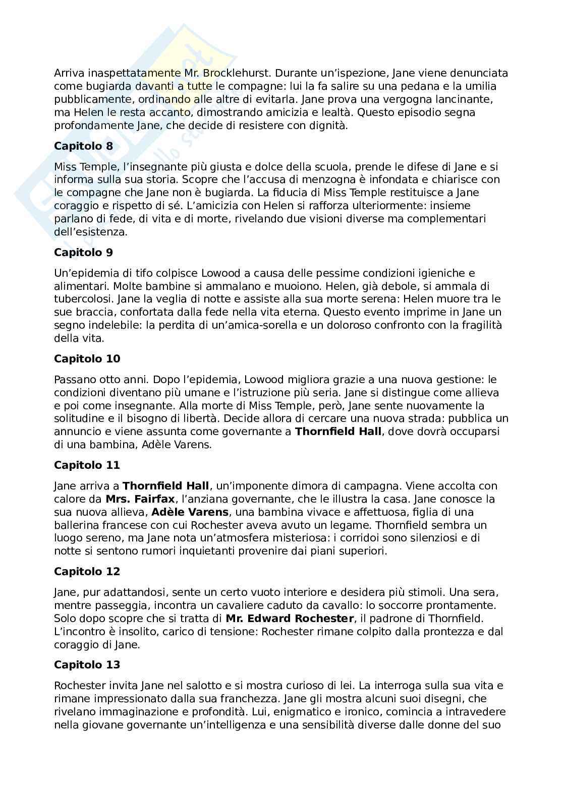 Riassunto esame Letteratura inglese I, Prof. Ambrosini Richard, libro consigliato Jane Eyre, Bronte Pag. 2