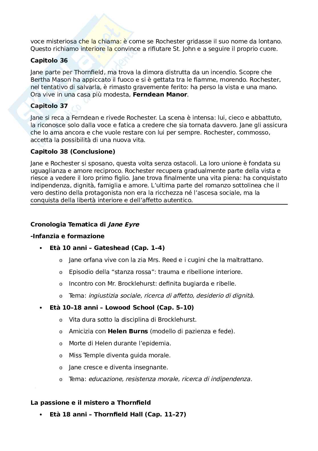 Riassunto esame Letteratura inglese I, Prof. Ambrosini Richard, libro consigliato Jane Eyre, Bronte Pag. 6