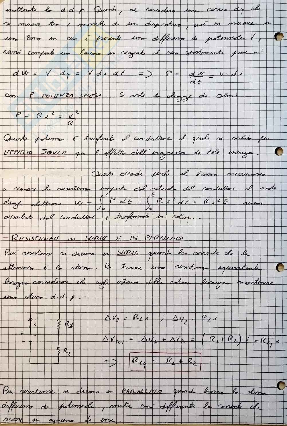Corrente elettrica e condensatori  Pag. 6