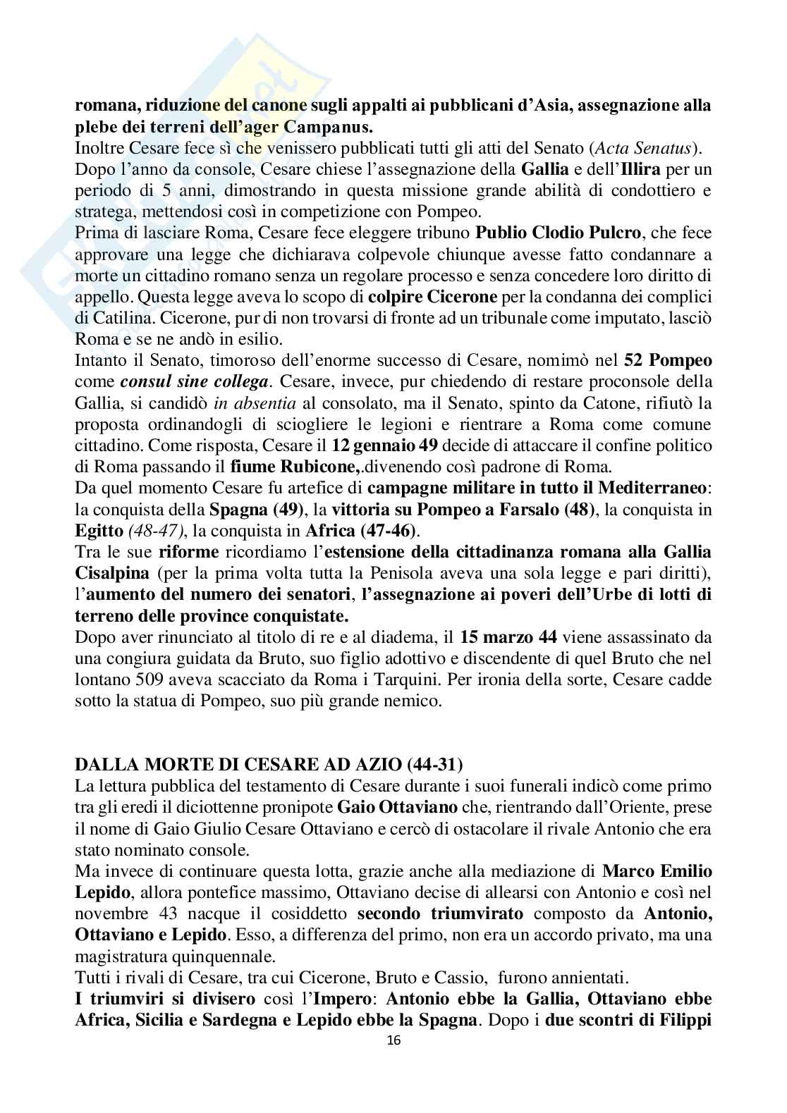 Riassunto esame Storia romana prof. Gnoli, libro consigliato: Modelli politici di storia romana, Fezzi Pag. 16