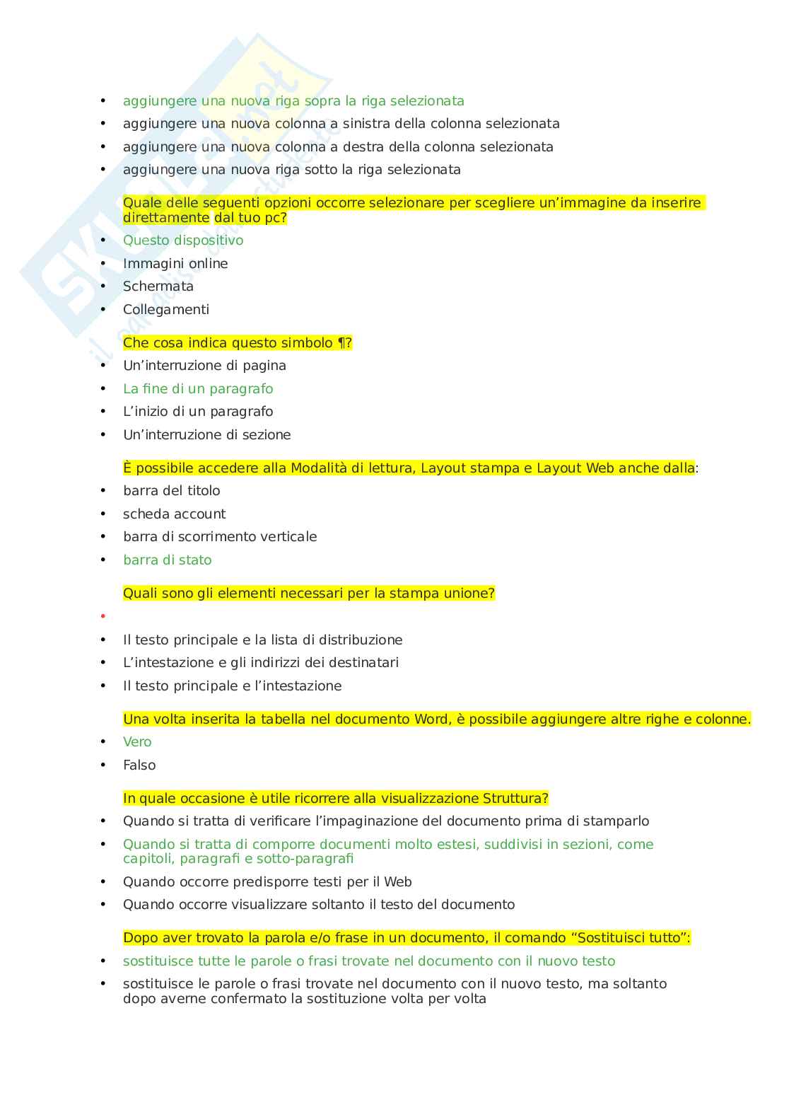 Eipass 7 moduli - Eipass Word - Guida completa all'uso di Microsoft Word. Aggiornato e completo. In ordine  Pag. 11