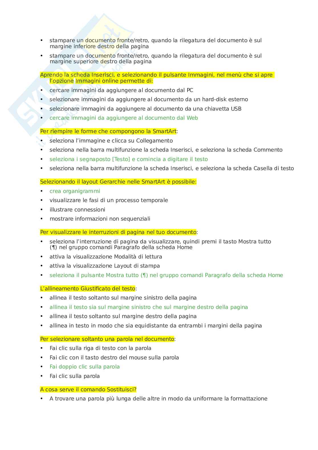 Eipass 7 moduli - Eipass Word - Guida completa all'uso di Microsoft Word. Aggiornato e completo. In ordine  Pag. 16