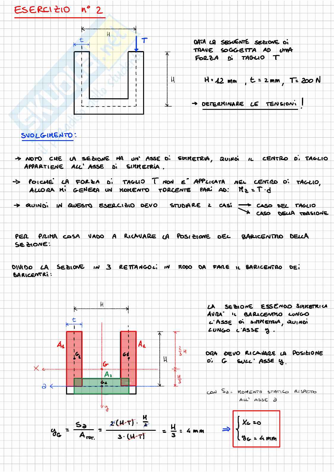 Esercizi sul calcolo delle tensioni Pag. 6