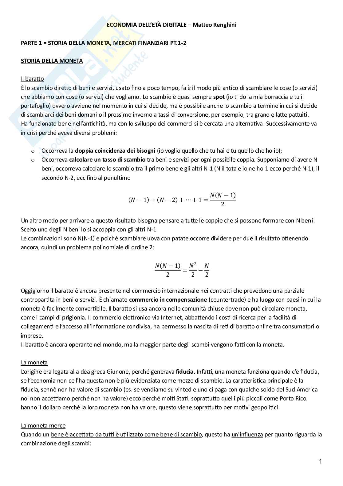 Appunti Economia dell’età digitale Pag. 1