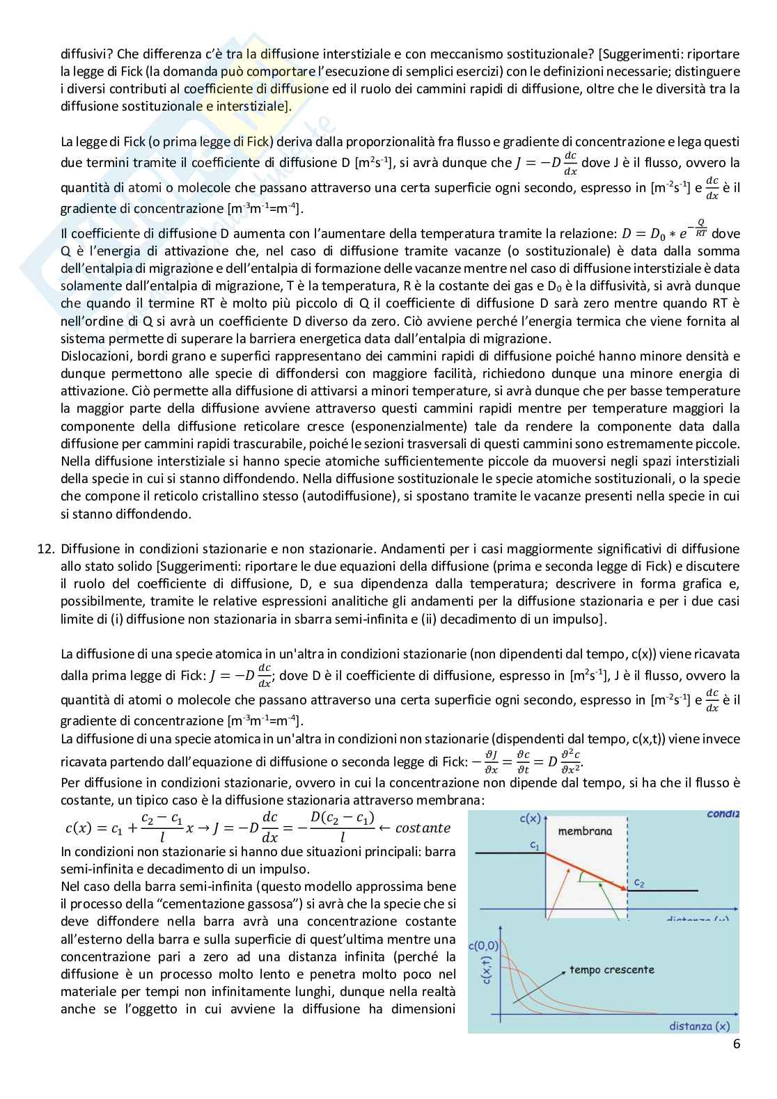 Risposte domande di autovalutazione del corso di Tecnologia dei materiali Pag. 6
