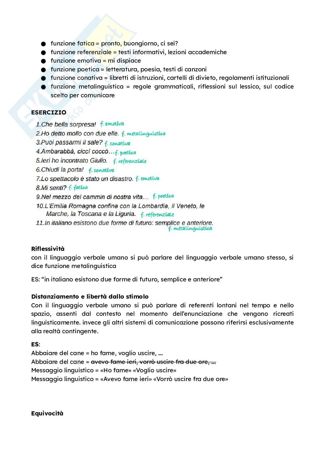 Appunti completi Linguistica generale e glottologia, 2025 Pag. 16