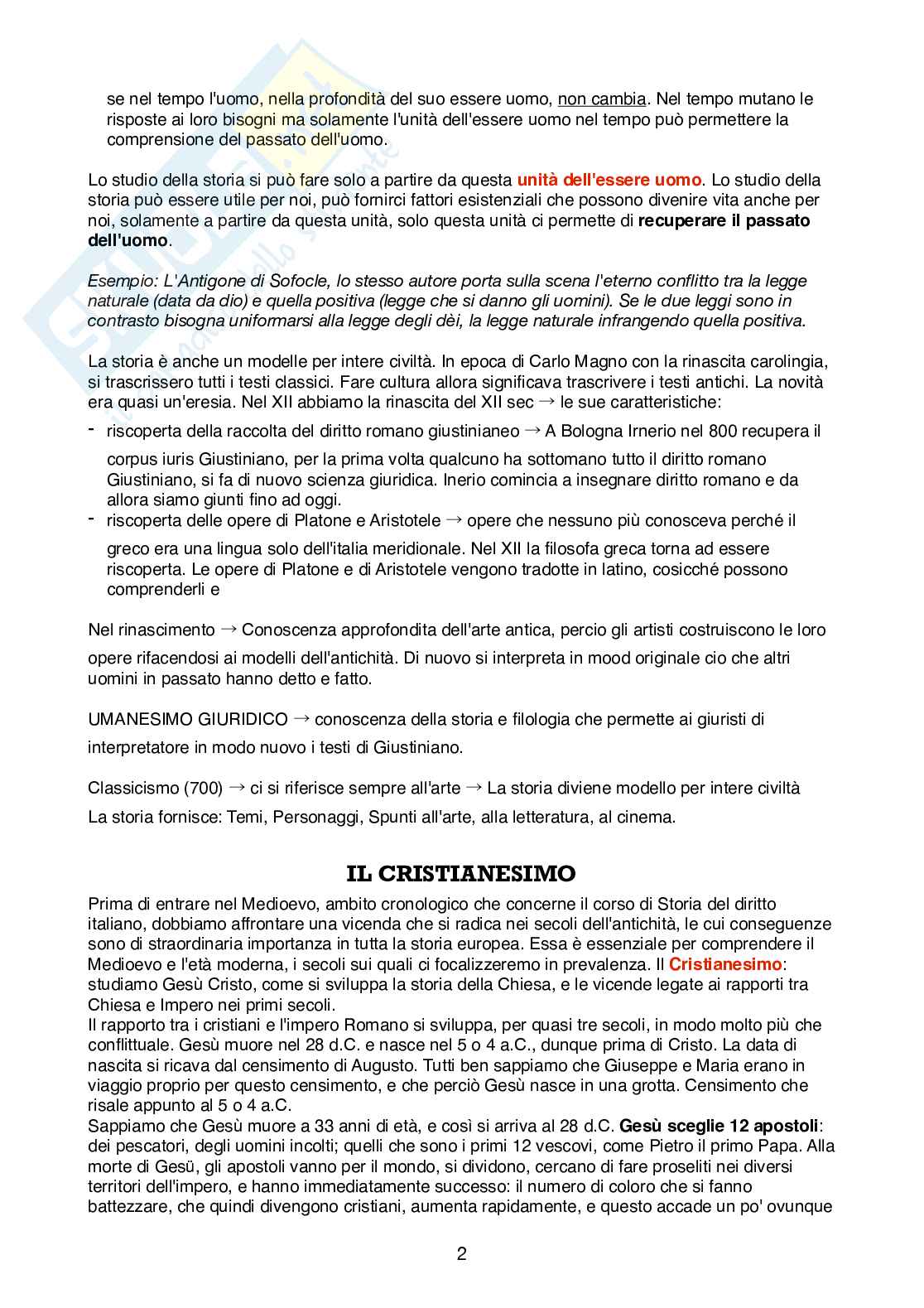 Appunti delle lezioni di Storia del diritto italiano Pag. 2