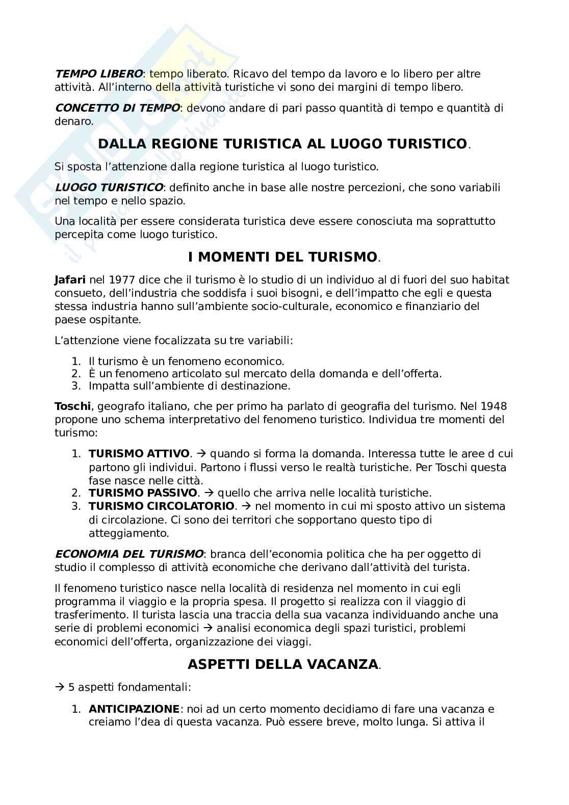 Appunti Geografia turistica e dello sviluppo locale Pag. 2