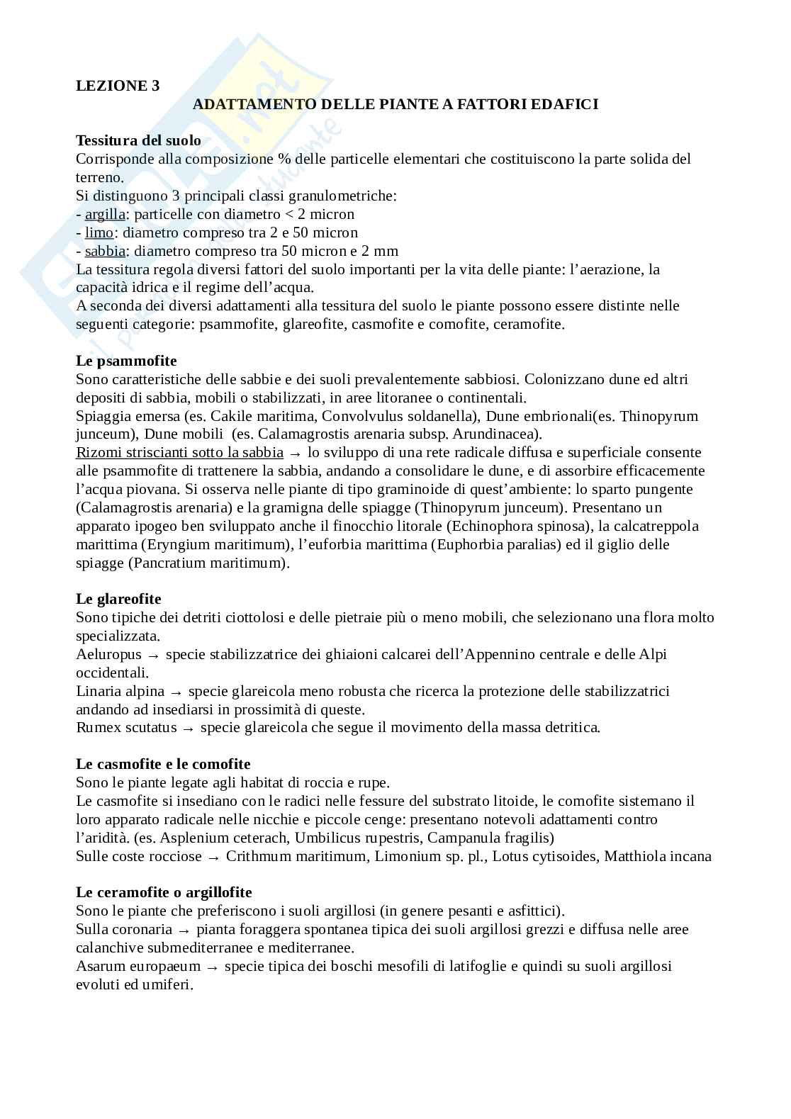 Appunti di ecologia vegetale Pag. 11