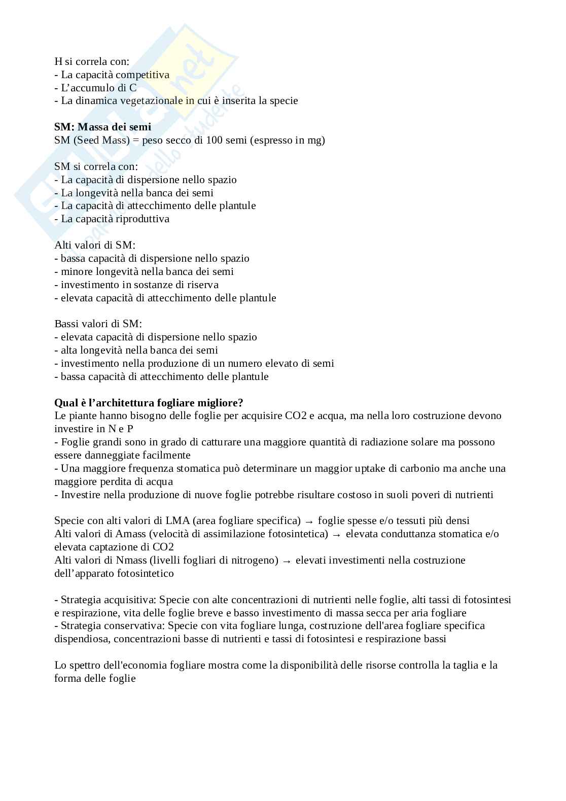 Appunti di ecologia vegetale Pag. 71