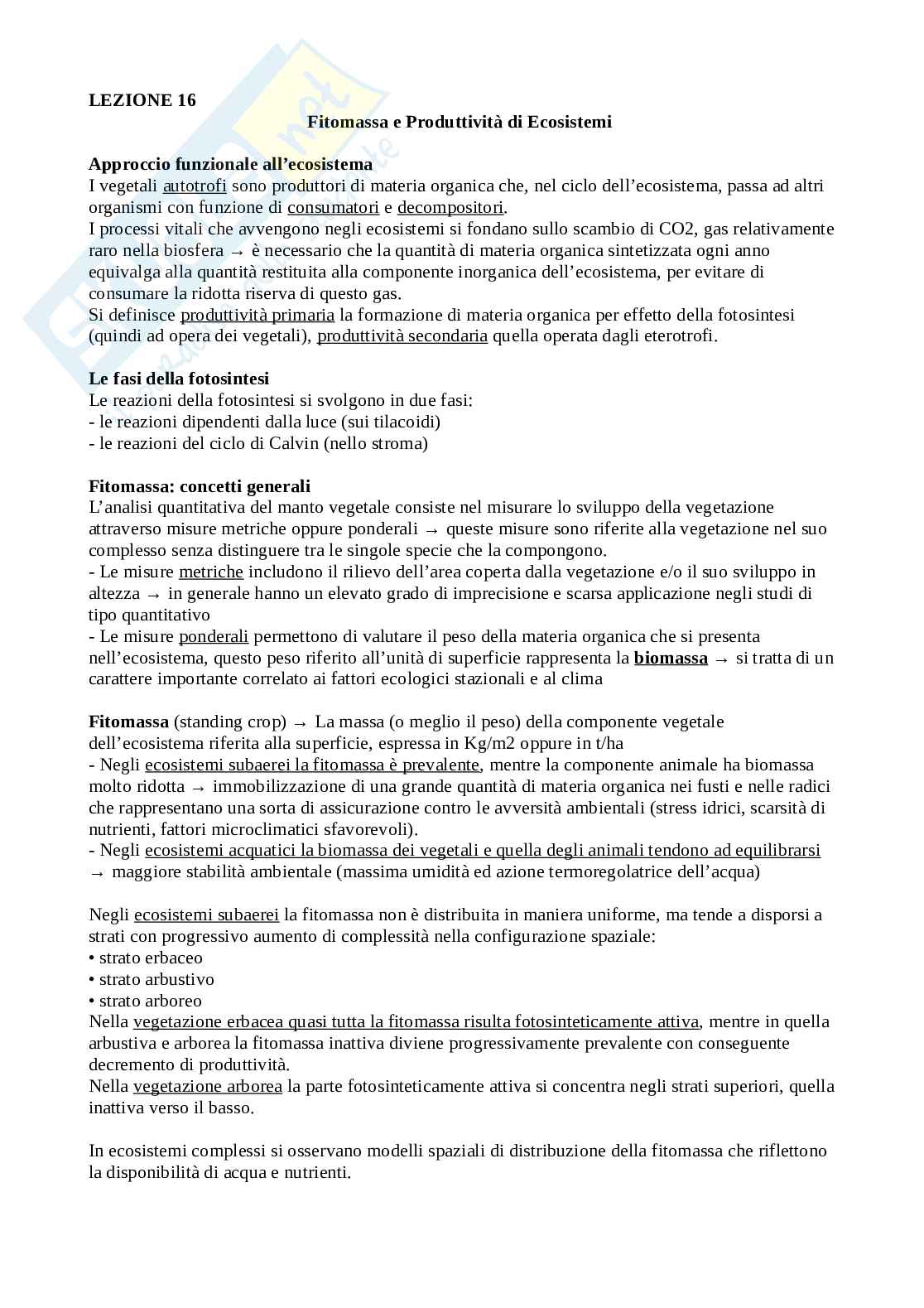 Appunti di ecologia vegetale Pag. 86