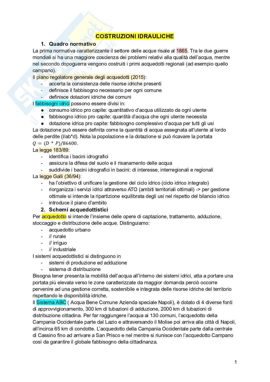 Costruzioni idrauliche Pag. 1