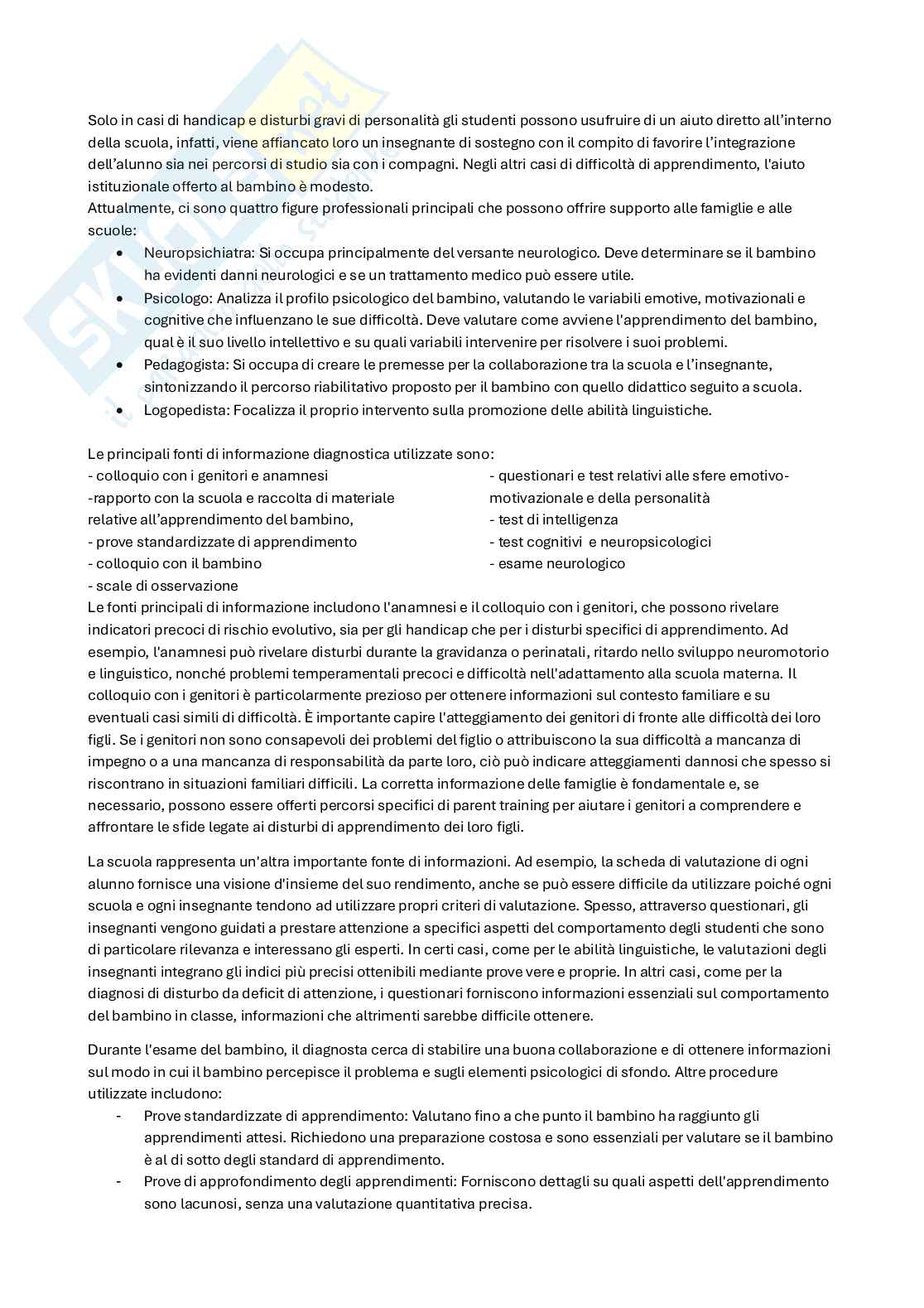 Difficoltà di apprendimento a scuola  Pag. 6