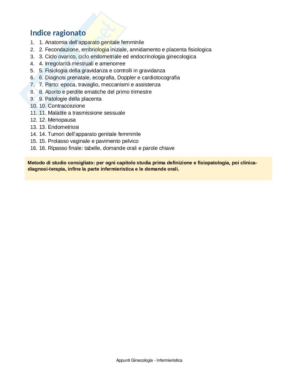 Ginecologia: appunti completi per Infermieristica con domande d’esame Pag. 2