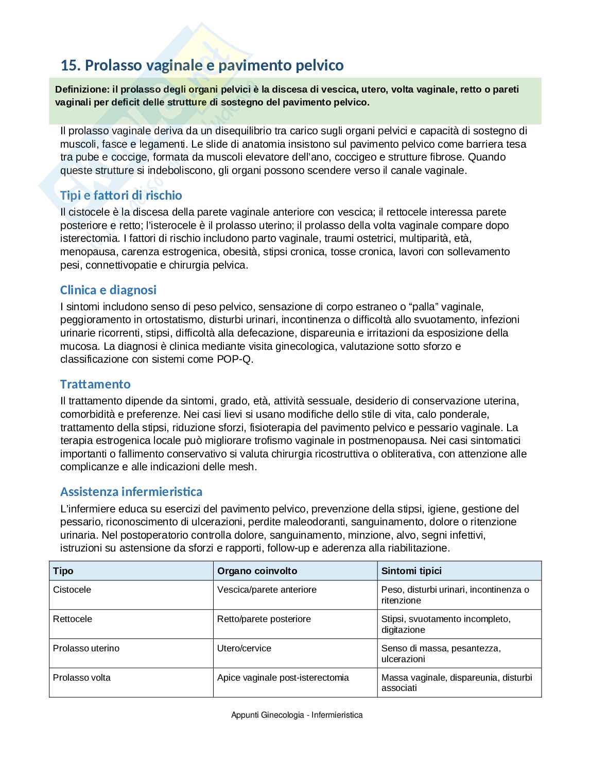 Ginecologia: appunti completi per Infermieristica con domande d’esame Pag. 31