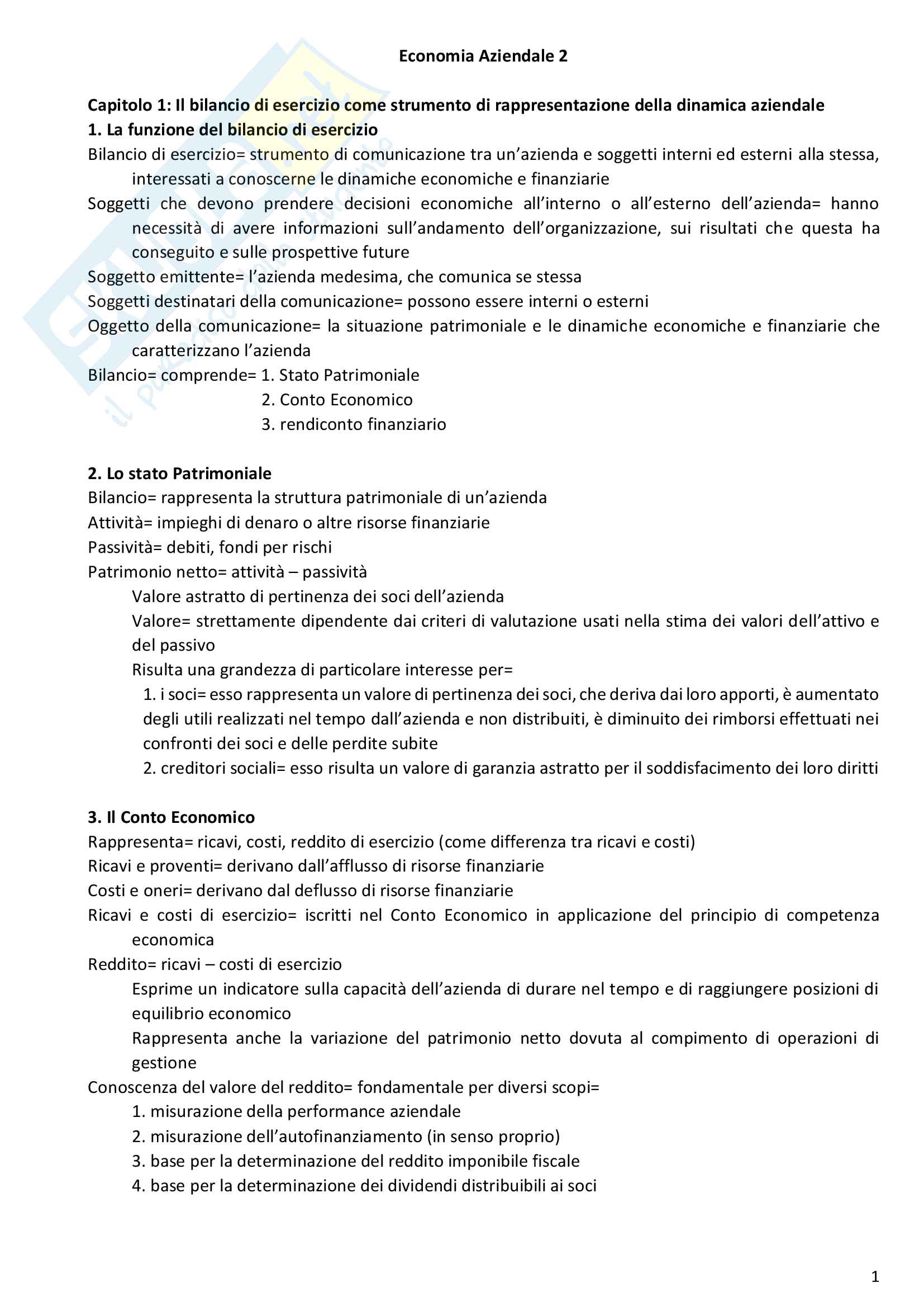 Economia Aziendale 2 Pag. 1