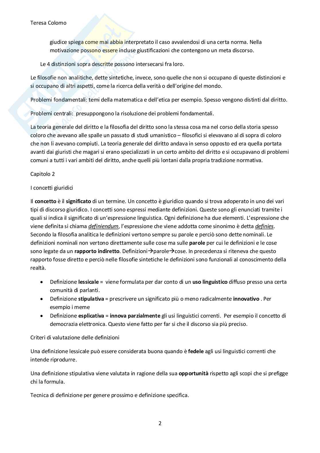 Riassunto esame Filosofia del diritto , Prof. Sinico Chira, libro consigliato Introduzione alla filosofia del diritto, L'incertezza del diritto , Jori, Pintore  Pag. 2