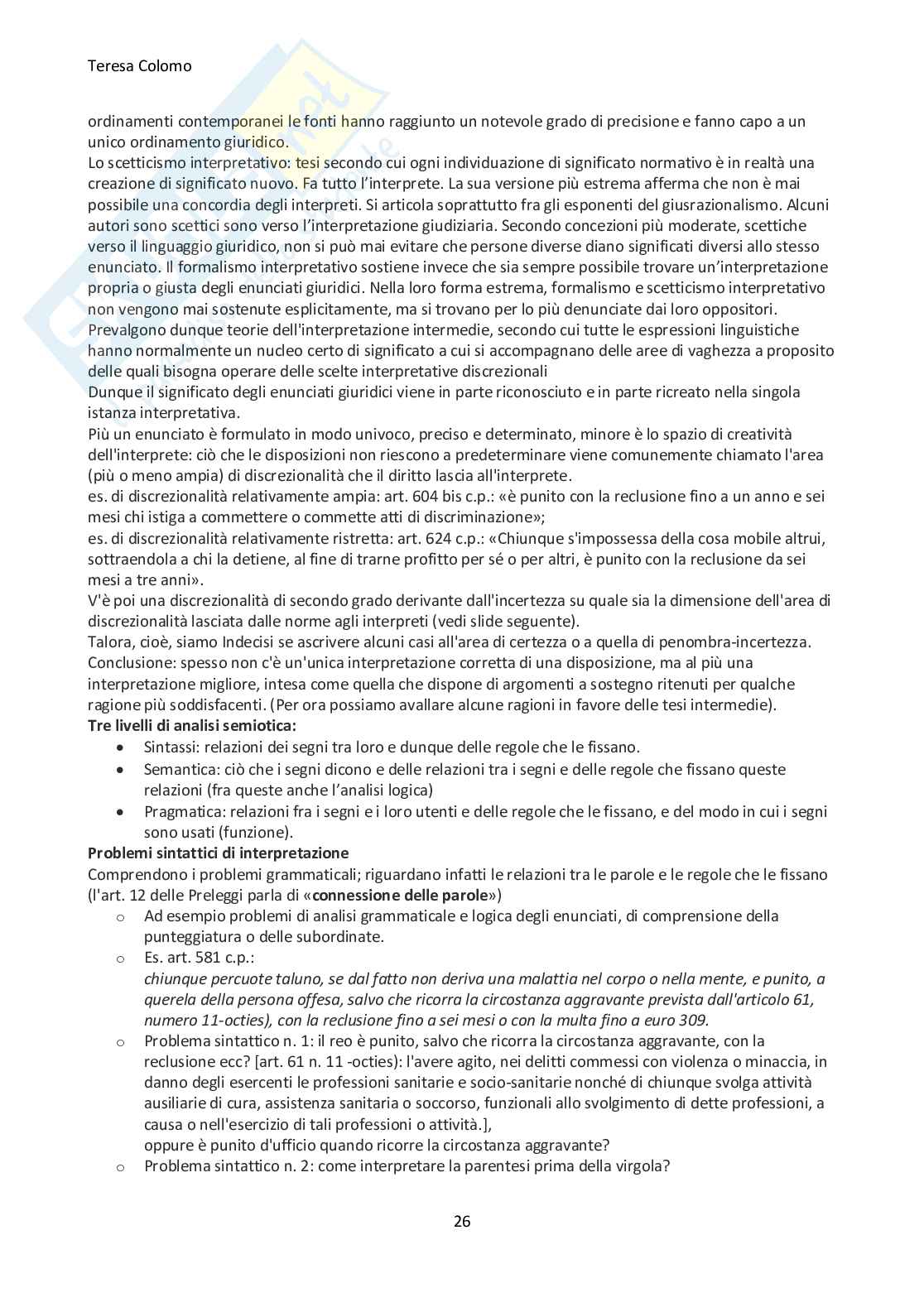 Riassunto esame Filosofia del diritto , Prof. Sinico Chira, libro consigliato Introduzione alla filosofia del diritto, L'incertezza del diritto , Jori, Pintore  Pag. 26