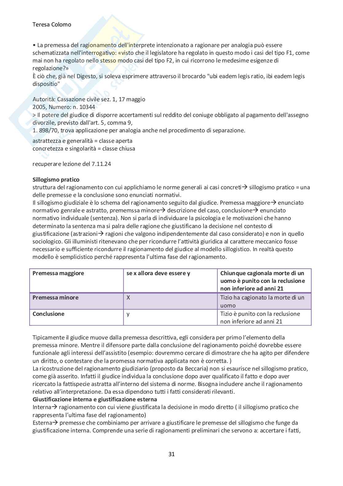 Riassunto esame Filosofia del diritto , Prof. Sinico Chira, libro consigliato Introduzione alla filosofia del diritto, L'incertezza del diritto , Jori, Pintore  Pag. 31