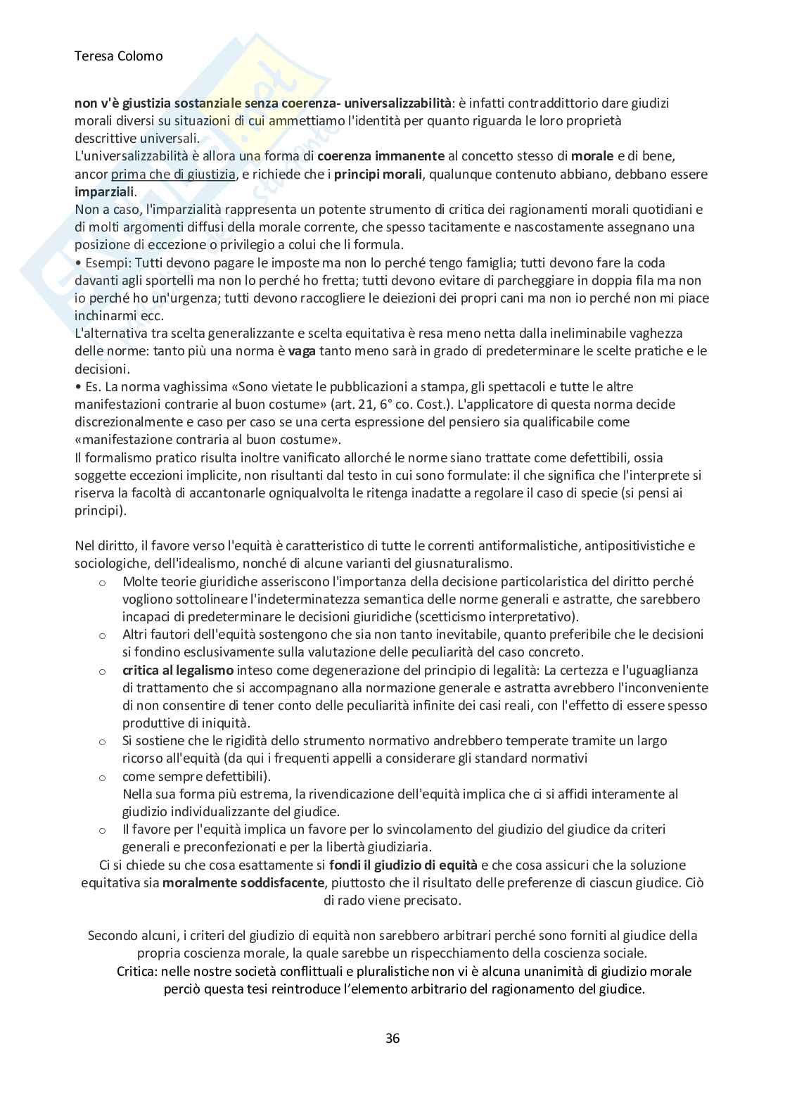 Riassunto esame Filosofia del diritto , Prof. Sinico Chira, libro consigliato Introduzione alla filosofia del diritto, L'incertezza del diritto , Jori, Pintore  Pag. 36