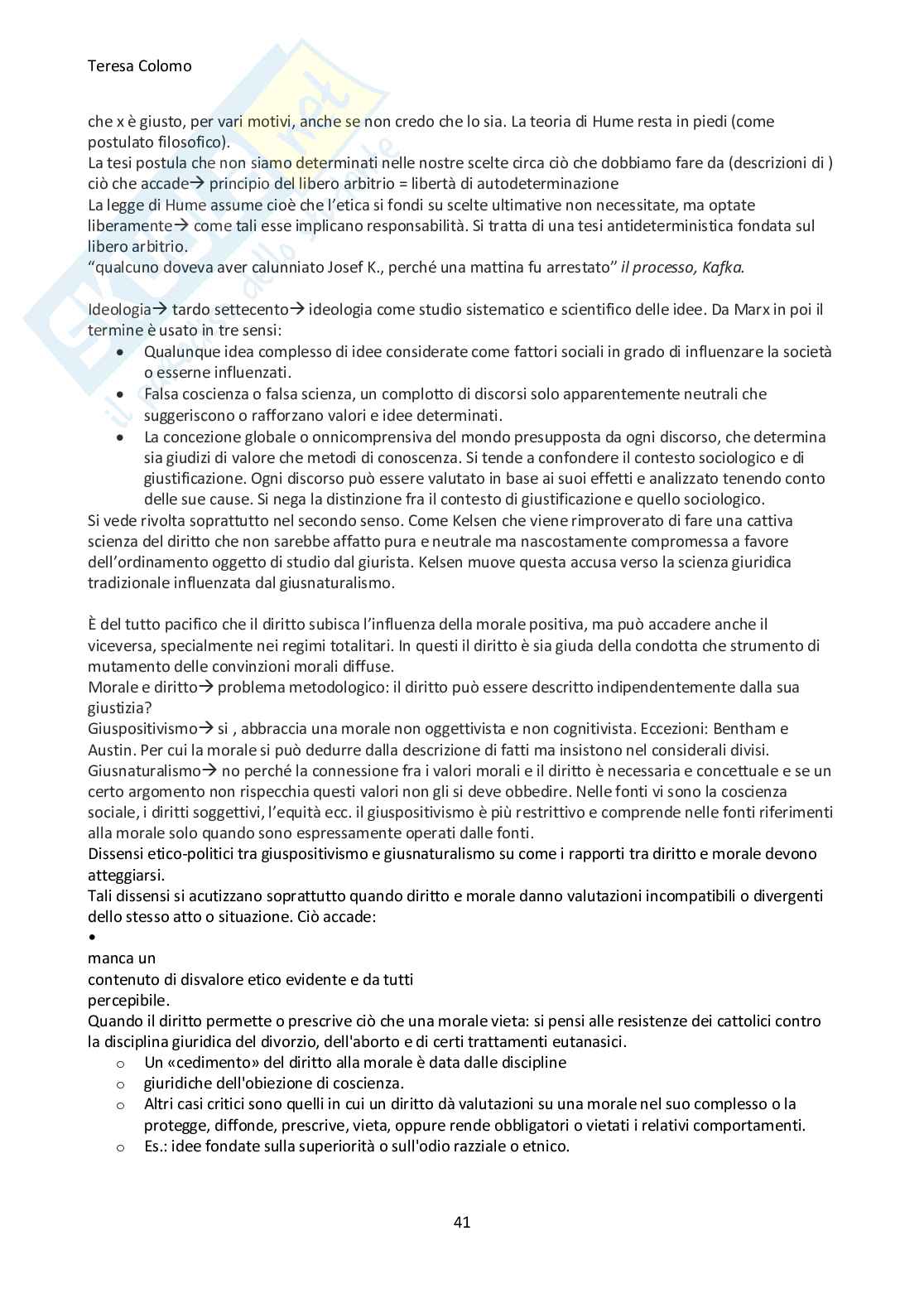 Riassunto esame Filosofia del diritto , Prof. Sinico Chira, libro consigliato Introduzione alla filosofia del diritto, L'incertezza del diritto , Jori, Pintore  Pag. 41
