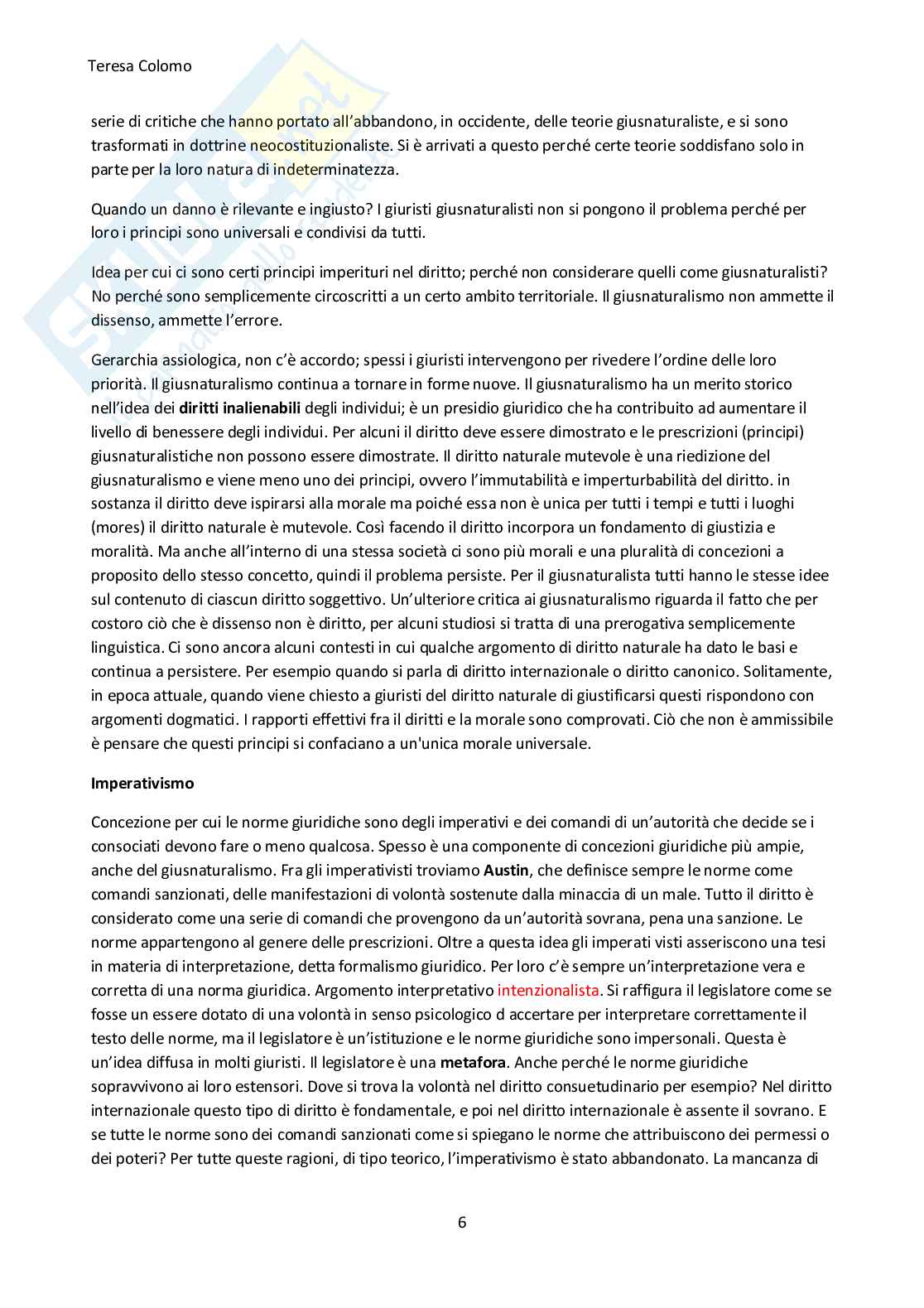 Riassunto esame Filosofia del diritto , Prof. Sinico Chira, libro consigliato Introduzione alla filosofia del diritto, L'incertezza del diritto , Jori, Pintore  Pag. 6