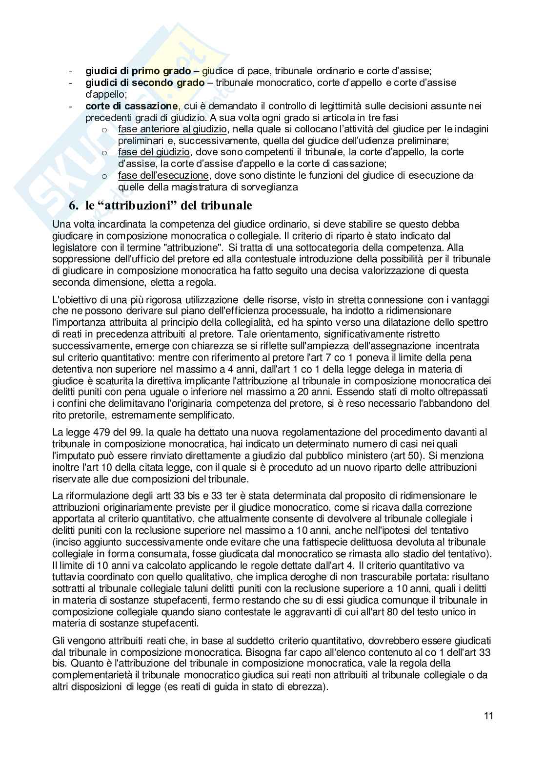 Riassunto esame Diritto processuale penale, Prof. Bonini Valentina, libro consigliato Compendio di diritto processuale penale, Bargis Pag. 11