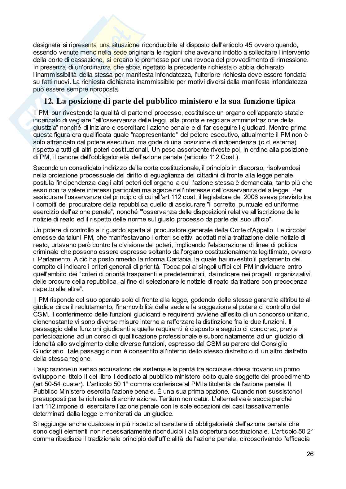 Riassunto esame Diritto processuale penale, Prof. Bonini Valentina, libro consigliato Compendio di diritto processuale penale, Bargis Pag. 26