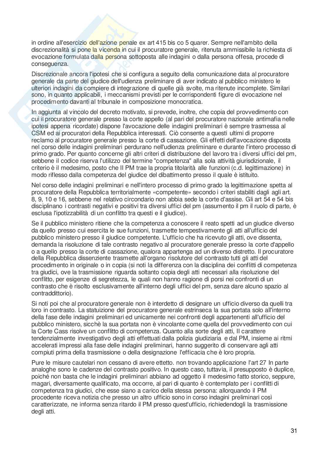 Riassunto esame Diritto processuale penale, Prof. Bonini Valentina, libro consigliato Compendio di diritto processuale penale, Bargis Pag. 31