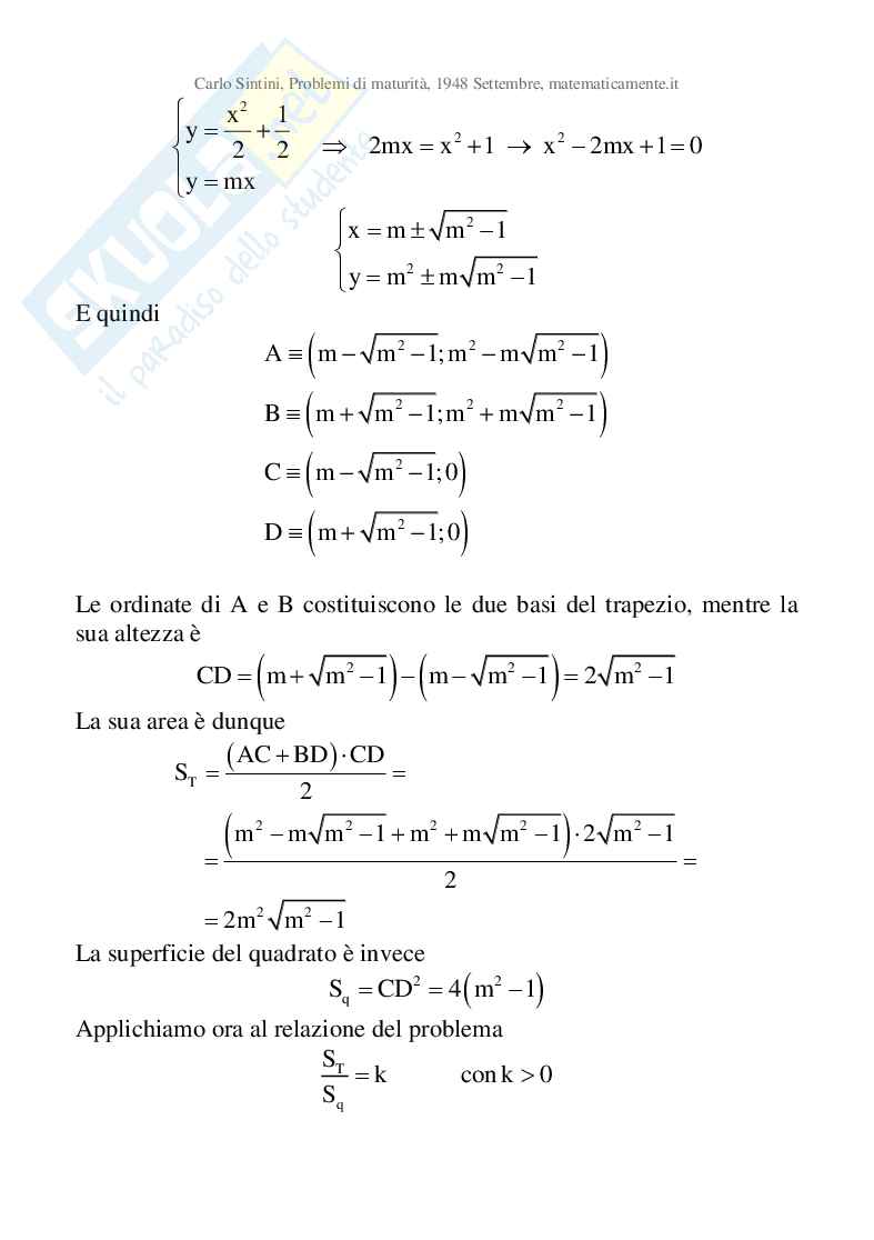 1948 Settembre - Maturità scientifica, prova di matematica Pag. 6