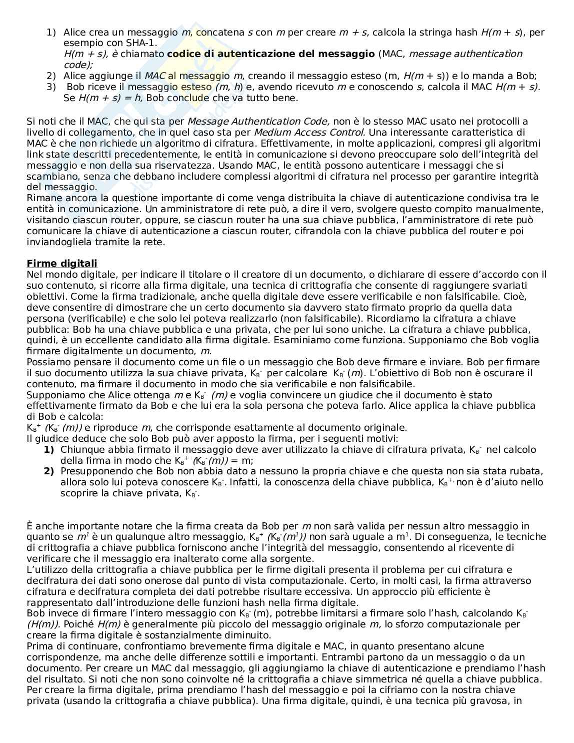 Appunti di Sistemi operativi sulla crittografia Pag. 6