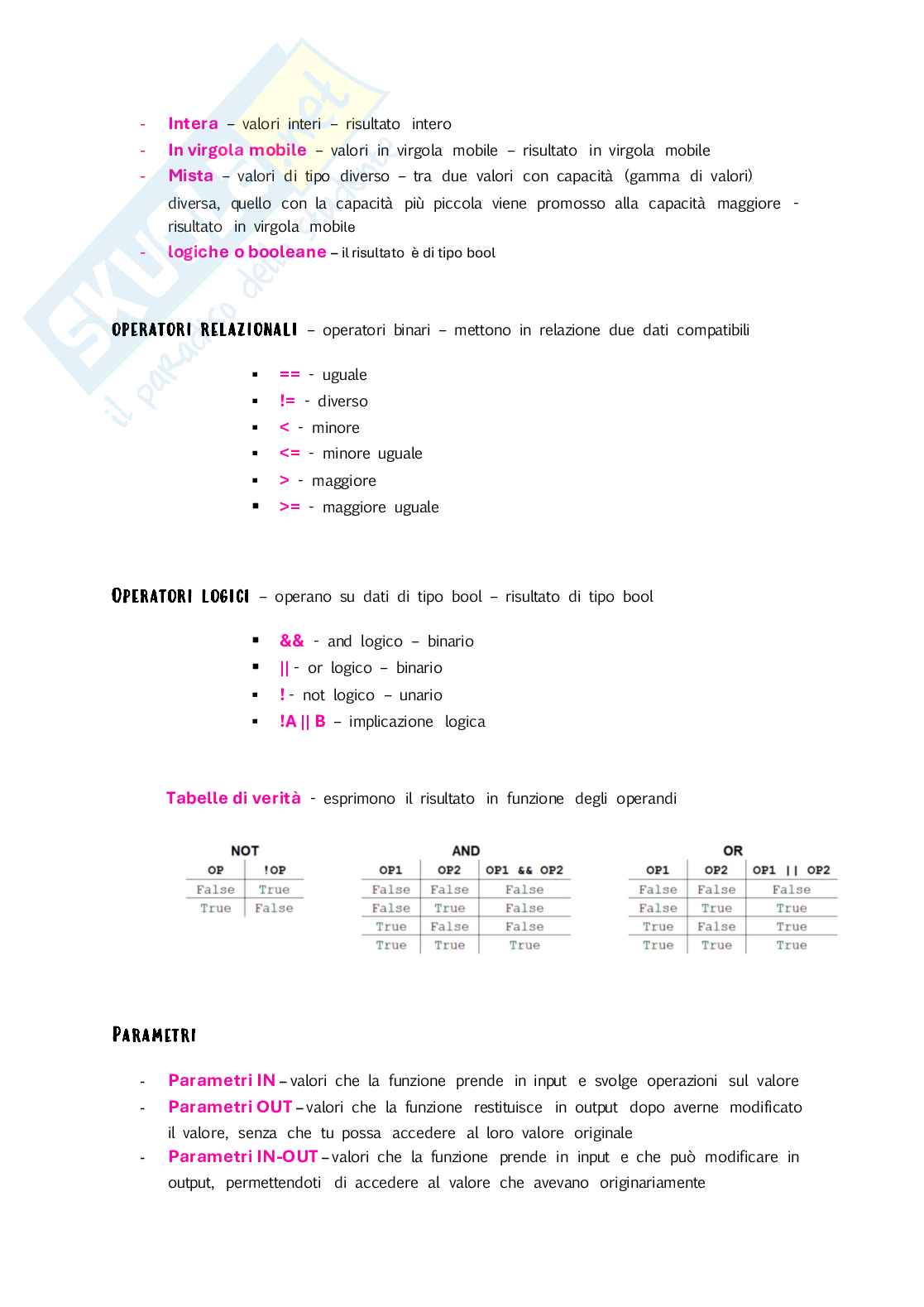 Appunti di Introduzione alla programmazione sulla struttura di un programma in c++ Pag. 6
