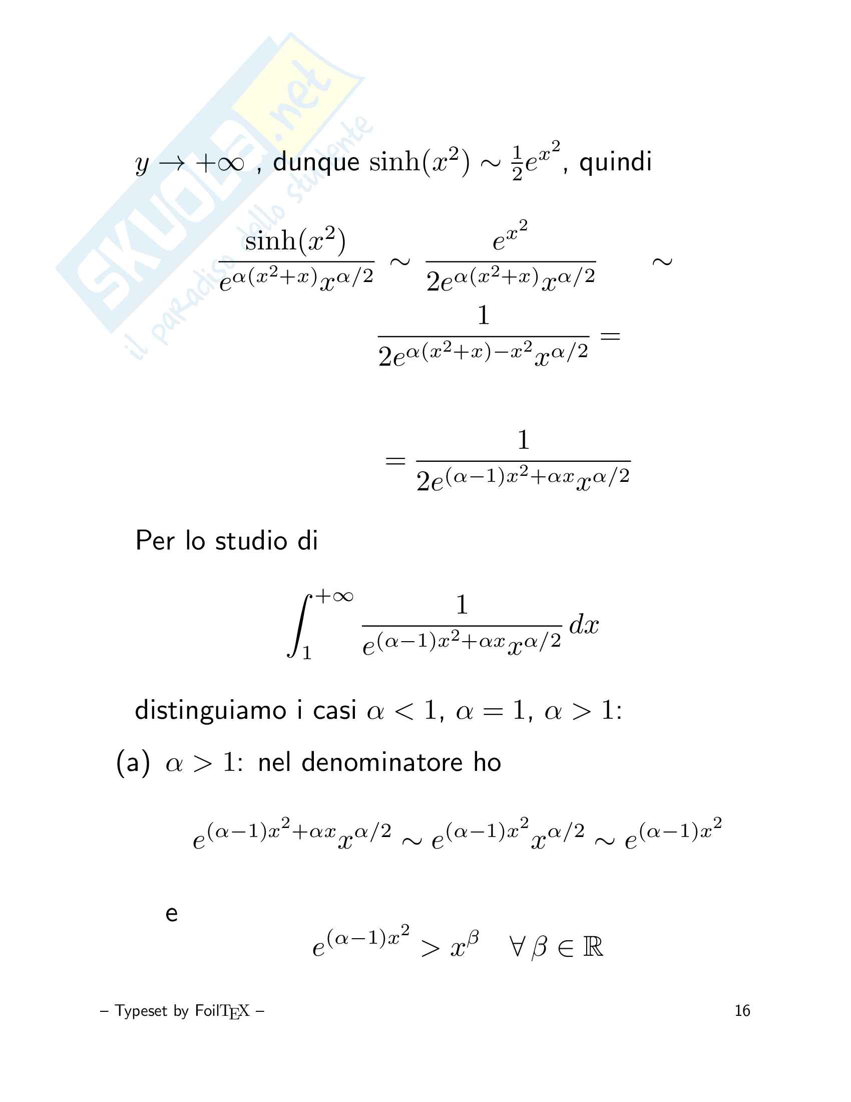 Integrali impropri - Convergenza Pag. 16