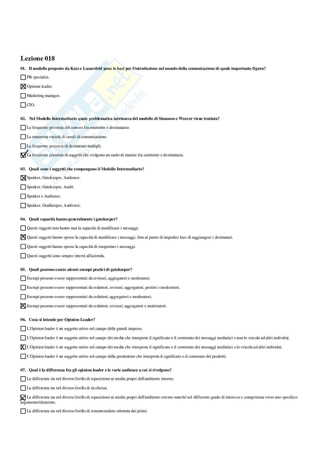 Paniere Social media marketing - Risposte multiple - aggiornato (2026) Pag. 36