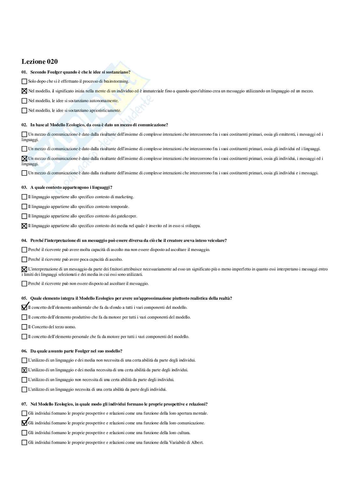 Paniere Social media marketing - Risposte multiple - aggiornato (2026) Pag. 41