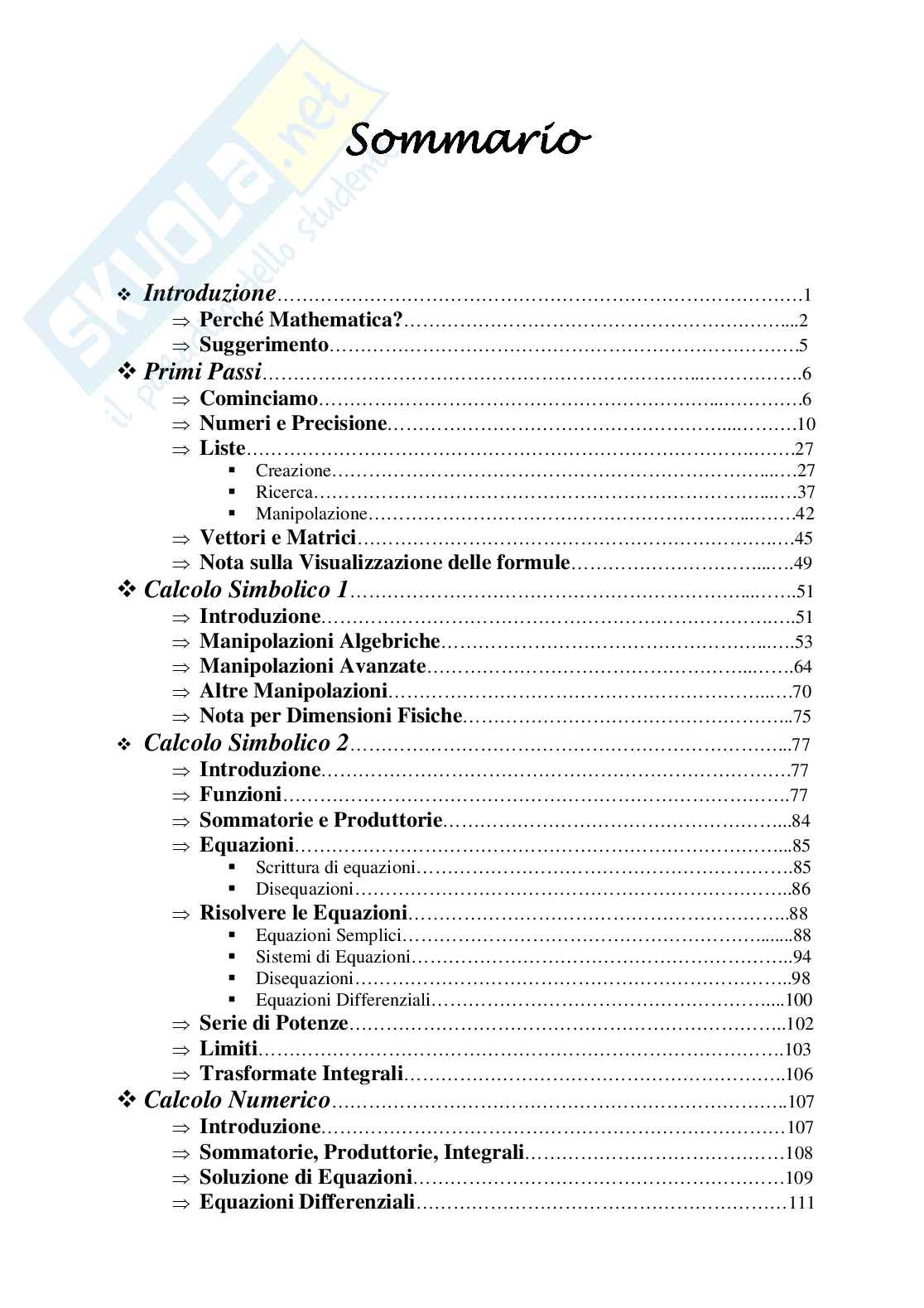 Manuale di Mathematica 01 Pag. 2