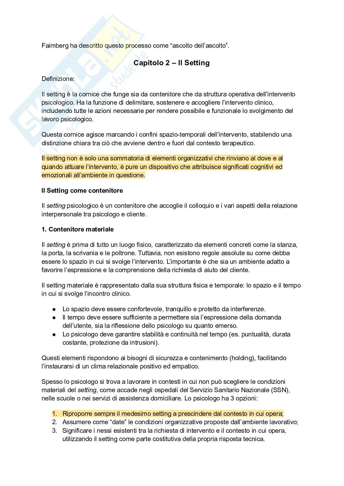 Appunti Fondamenti e metodi dell'intervento psicologico Pag. 6