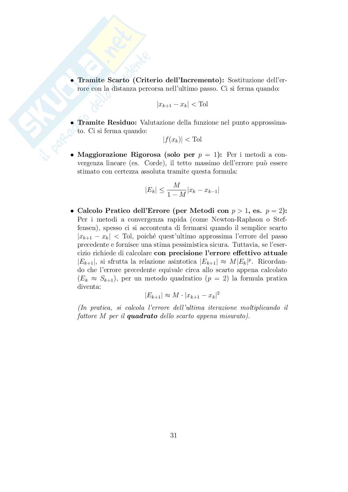 Calcolo numerico: teoria, formulario e guida agli esercizi Pag. 31